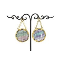 Small Fluorite Brass Cushion Weights