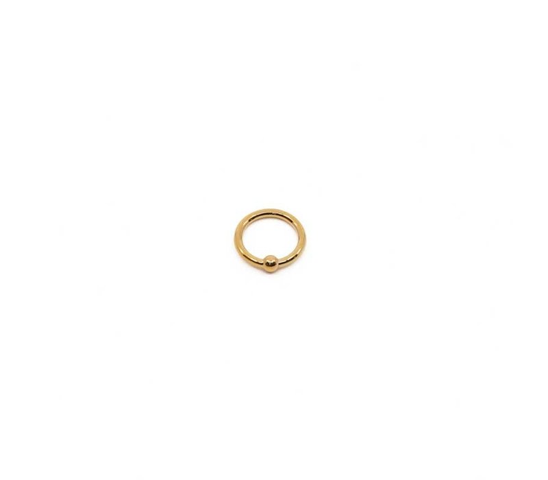 18g Fixed Bead Ring in 14K Yellow Gold