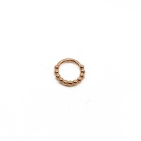 18g Beaded Oaktier Hoop in Rose Gold