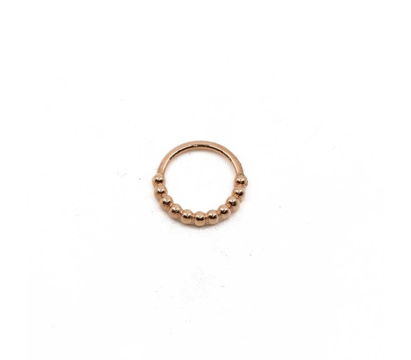 18g Beaded Oaktier Hoop in Rose Gold