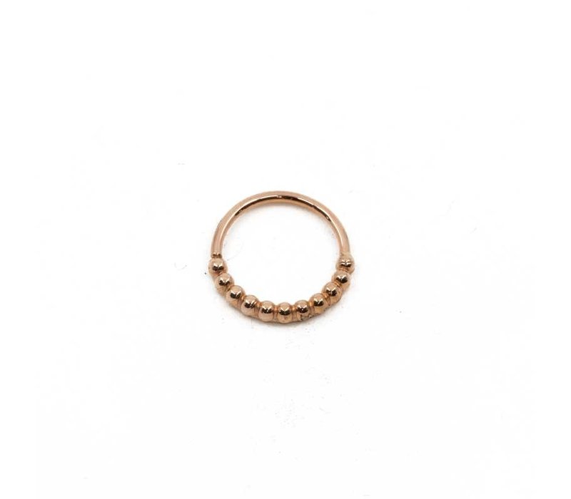 18g Beaded Oaktier Hoop in Rose Gold