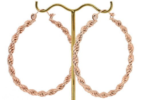 Tawapa Rope Chain Hoop in Rose Gold