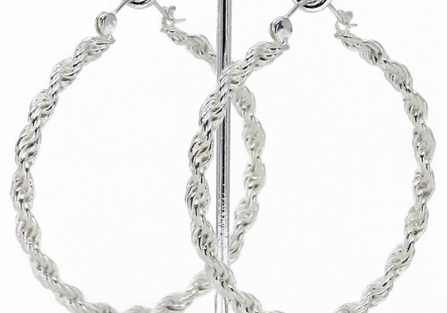 Tawapa Rope Chain Hoop in Silver