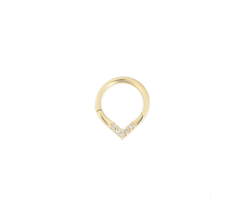 16G Apex Continuous Ring  in 14K Yellow Gold with Diamonds