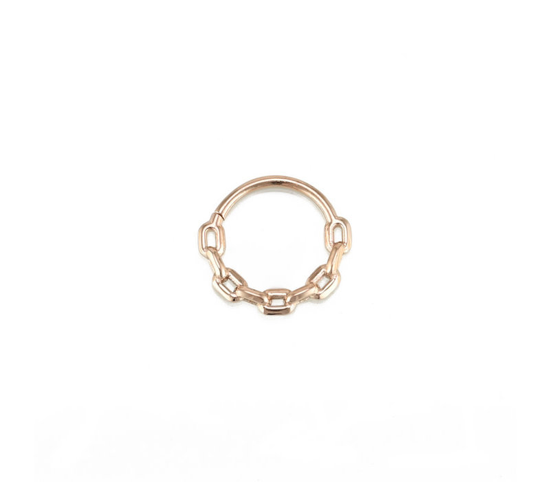 18G Chain Link Continuous Ring in 14k Rose Gold