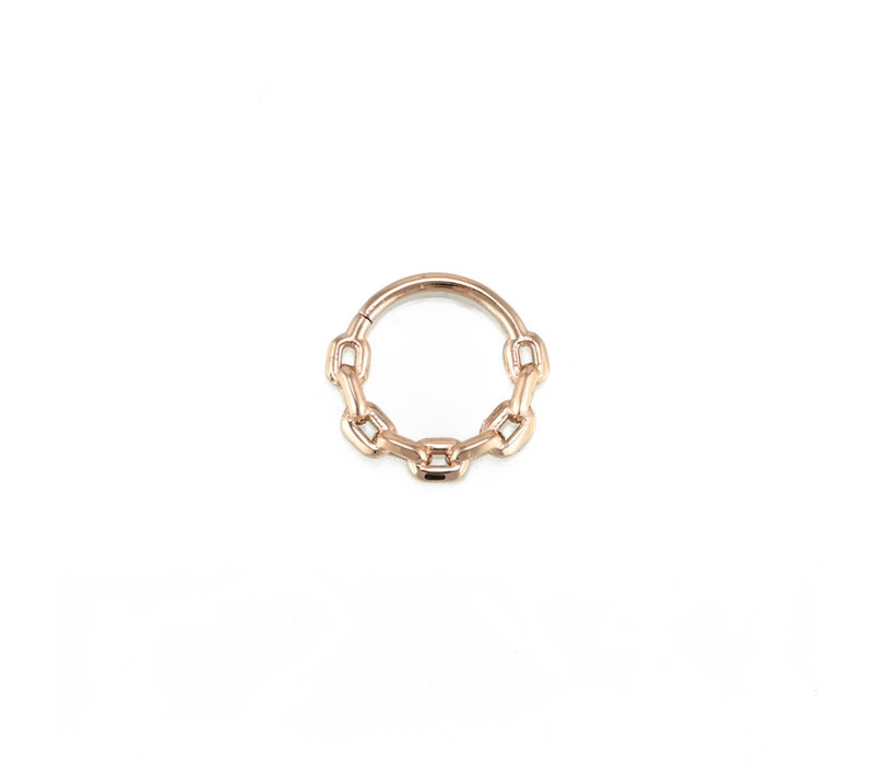 18G Chain Link Continuous Ring in 14k Rose Gold
