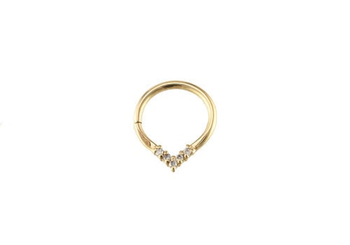 Tawapa 18g Apex Continuous Hoop in 14k Yellow Gold with Diamonds