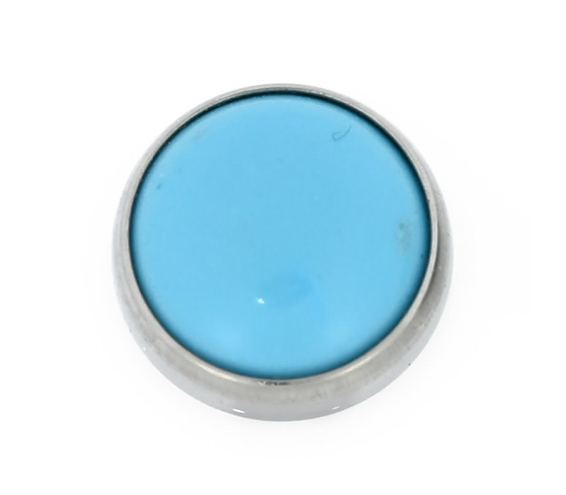 Threadless Titanium Turquoise Cabochon End