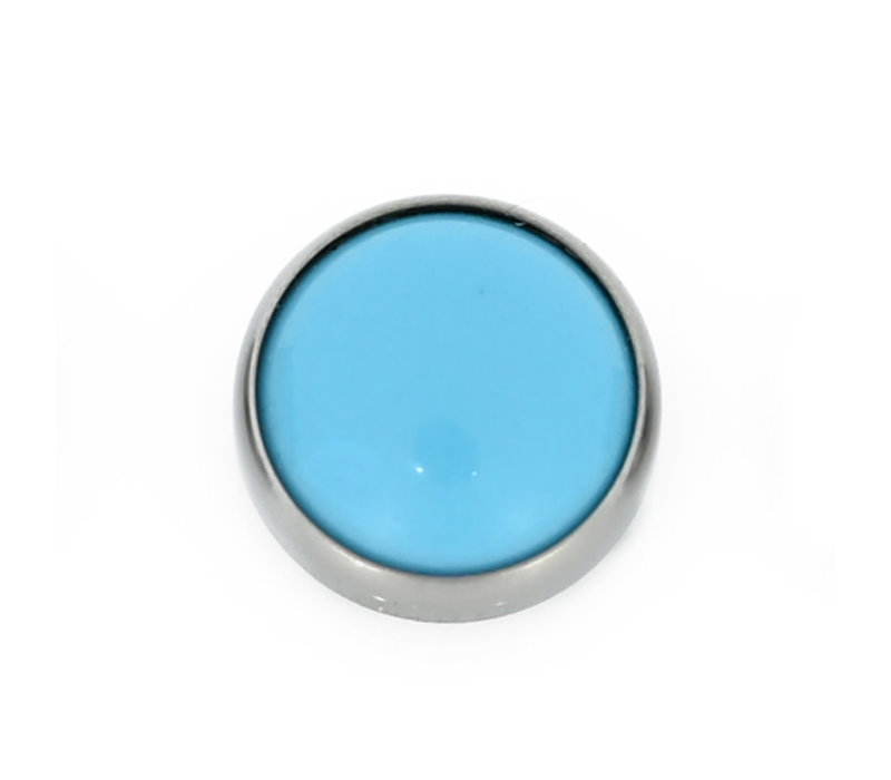 Threadless Titanium Turquoise Cabochon End