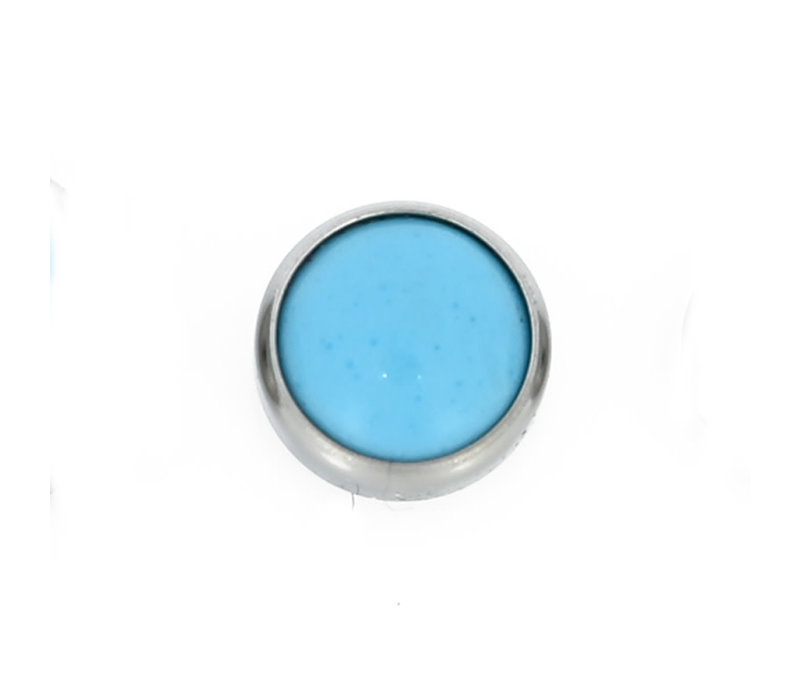 Threadless Titanium Turquoise Cabochon End