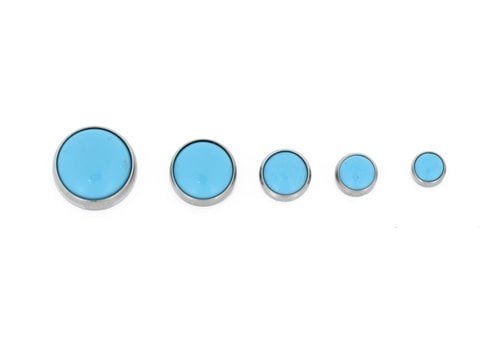 NeoMetal Threadless Titanium Turquoise Cabochon End