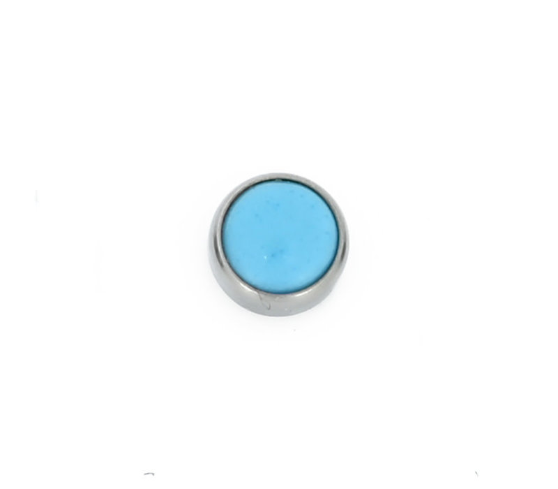 Threadless Titanium Turquoise Cabochon End