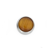 Threadless Titanium Tigers Eye Cabochon End