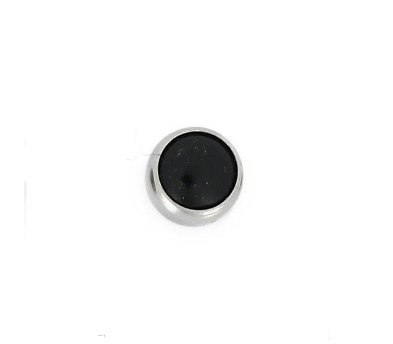 Threadless Titanium Onyx Cabochon End