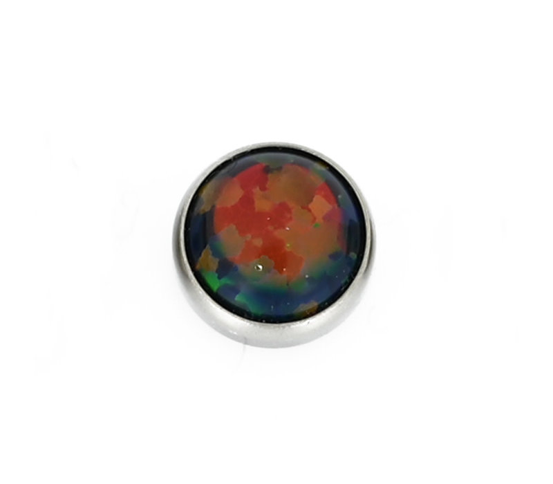 Threadless Titanium Black Opal Cabochon End