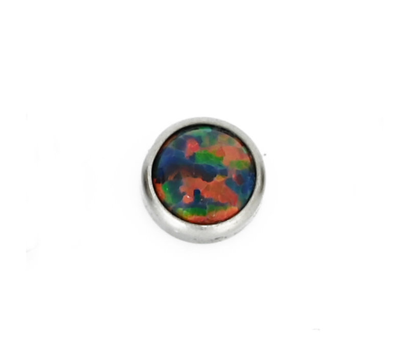 Threadless Titanium Black Opal Cabochon End