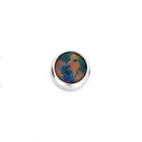 Threadless Titanium Black Opal Cabochon End