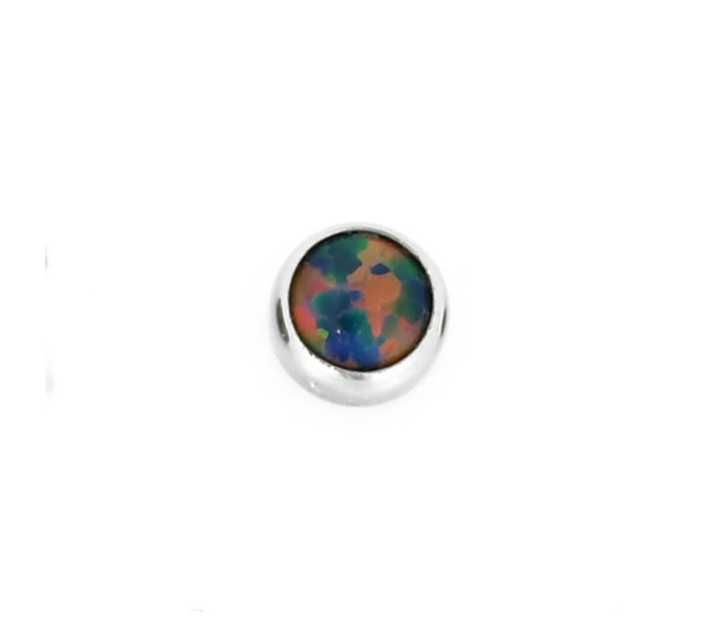 Threadless Titanium Black Opal Cabochon End