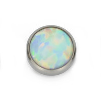 Threadless Titanium White Opal Cabochon End