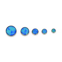 Threadless Titanium Capri Blue Opal Cabochon End