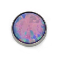 Threadless Titanium Lavender Opal Cabochon End