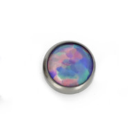 Threadless Titanium Lavender Opal Cabochon End