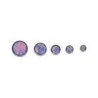 Threadless Titanium Lavender Opal Cabochon End