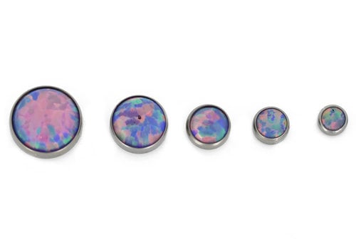 NeoMetal Threadless Titanium Lavender Opal Cabochon End