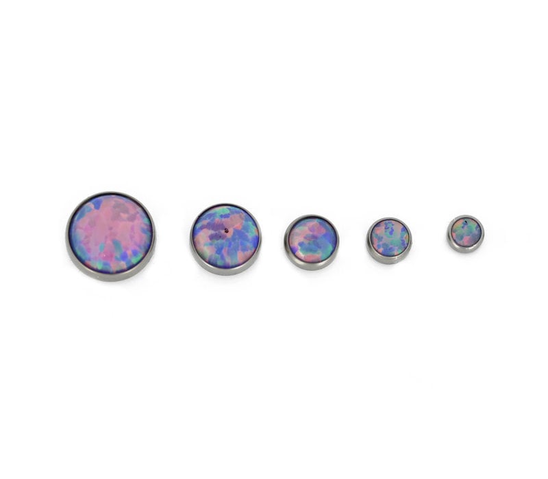 Threadless Titanium Lavender Opal Cabochon End