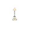 Industrial Strength 14g Titanium Curved Barbell with Prong Set Champagne CZs