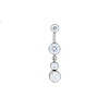 Industrial Strength 14g Titanium Curved Barbell with Bezel Set Clear CZ Ends and Charm