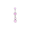 Industrial Strength 14g Titanium Curved Barbell with Bezel Set Pink CZ Ends and Charm