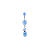 Industrial Strength 14g Titanium Curved Barbell with Bezel Set Arctic Blue CZ Ends and Charm