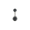 Industrial Strength 14g Titanium Curved Barbell with Bezel Set Black CZs