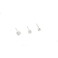 Threadless White Gold Diamond Prong End