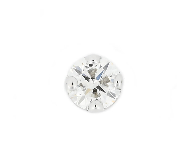 Threadless White Gold Diamond Prong End