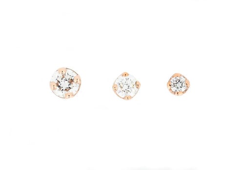 BVLA Threadless Rose Gold Diamond Prong End