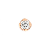 Threadless Rose Gold Diamond Prong End