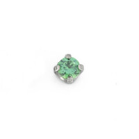 Titanium Prong Set Green CZ Threadless End