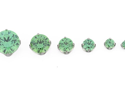 NeoMetal Titanium Prong Set Green CZ Threadless End