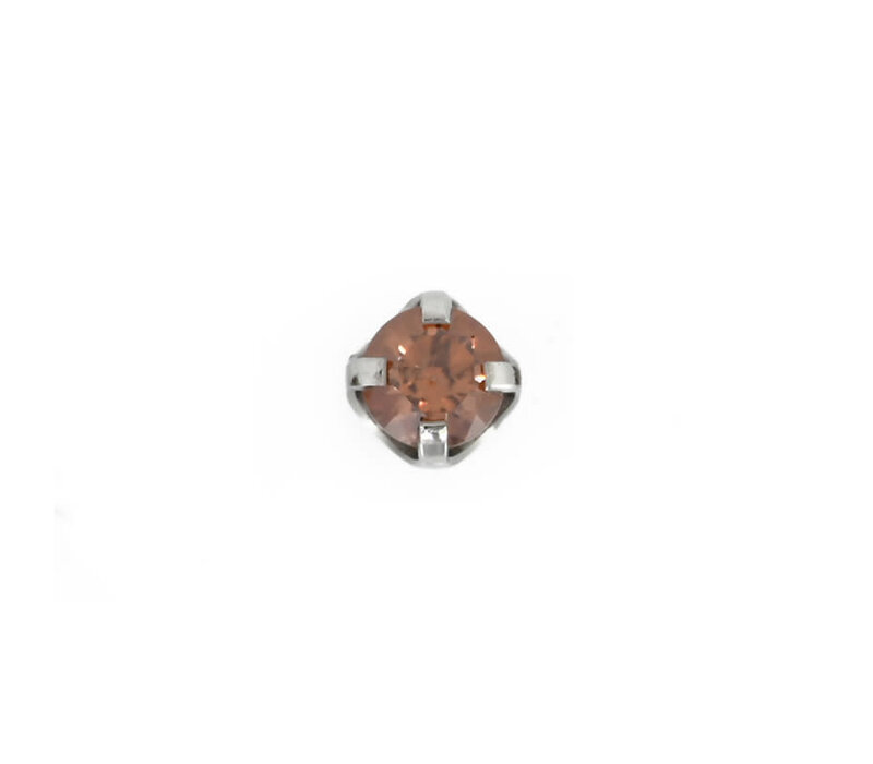 Titanium Prong Set Caramel CZ Threadless End