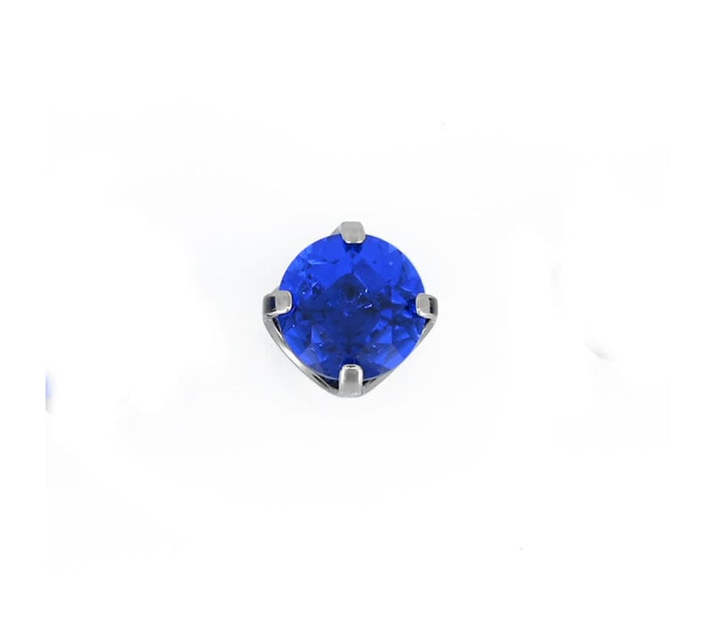 Titanium Prong Set Sapphire CZ Threadless End