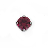 Titanium Prong Set Ruby CZ Threadless End