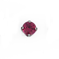 Titanium Prong Set Ruby CZ Threadless End