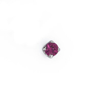 Titanium Prong Set Ruby CZ Threadless End