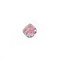 Titanium Prong Set Pink CZ Threadless End