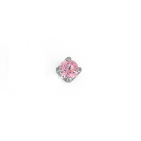 Titanium Prong Set Pink CZ Threadless End