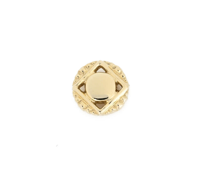 Kappa 24 Threadless End in 14k Yellow Gold