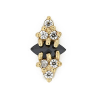 Mimosa Black CZ Threadless End in 14K Gold