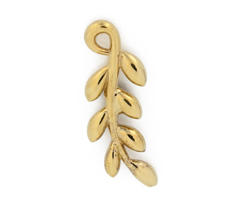 Tendril Threadless End in 14K Gold